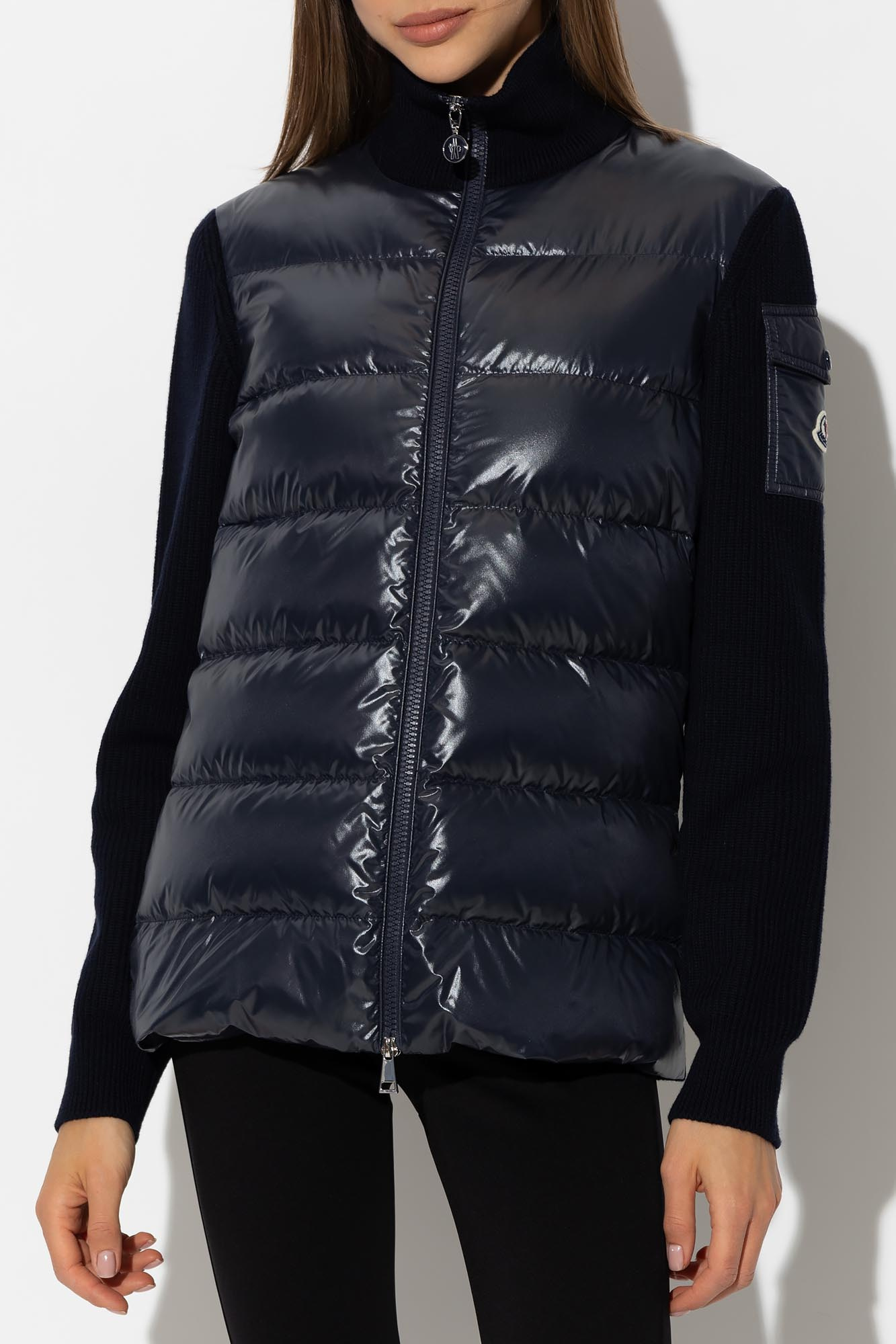 Moncler padded front outlet cardigan